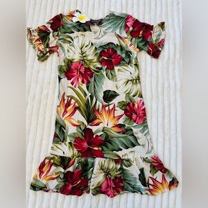 Island Aloha Wear Floral Tropical Dress 🌼🌸 Plumeria Hair Clip included! USA 🇺🇸